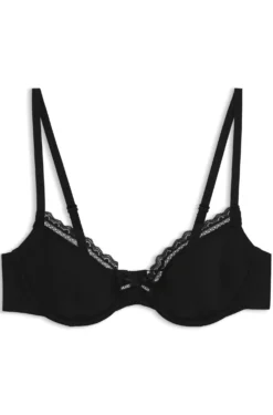 Lace-trim bra in stretch microfibre
