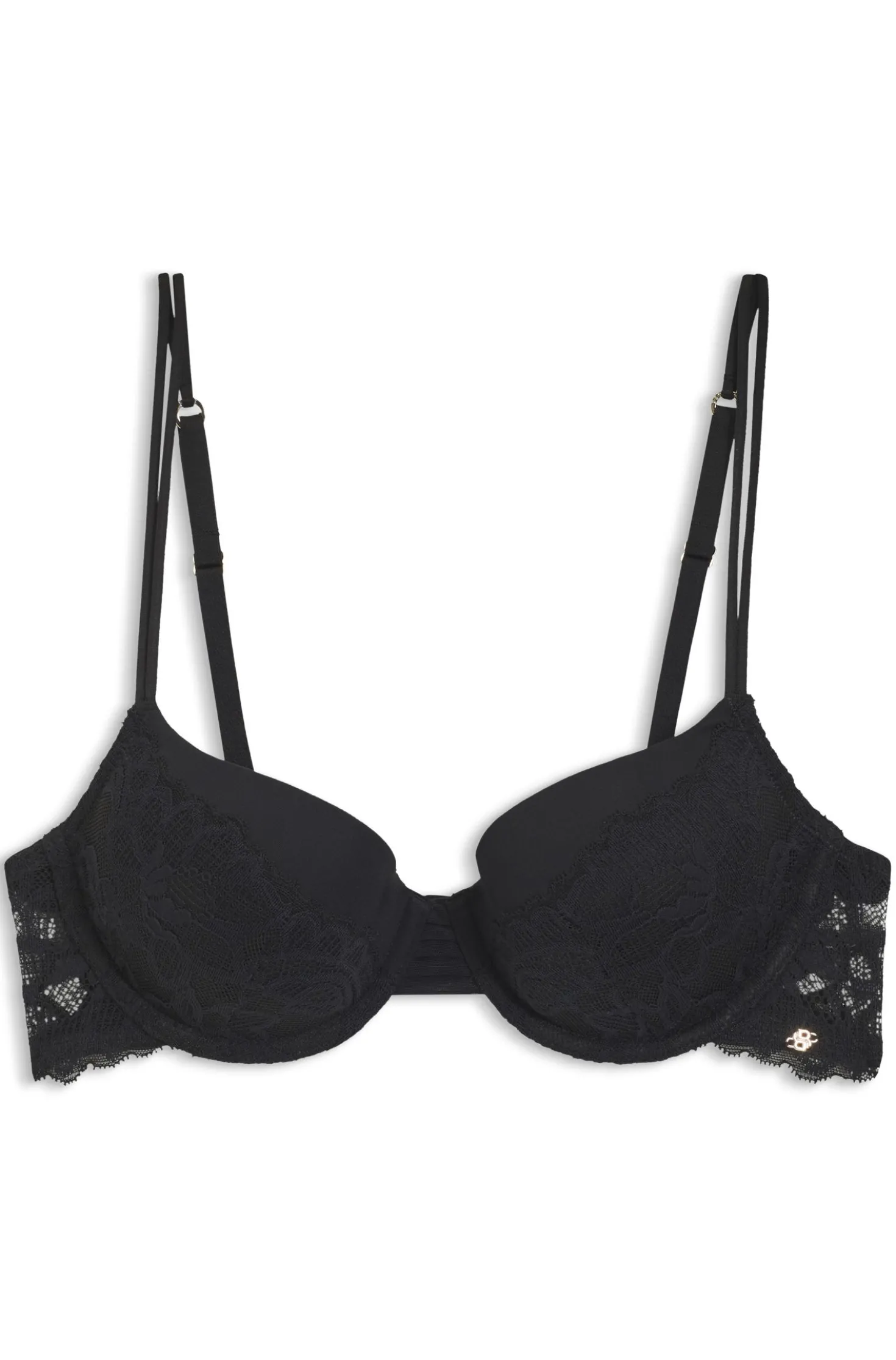 Lace underwire bra with double straps