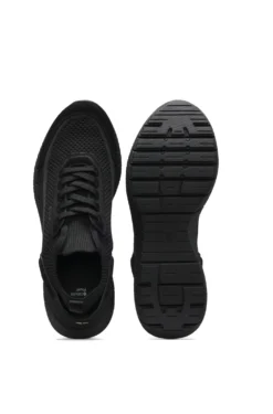 Lace-up suede trainers with a knit sock