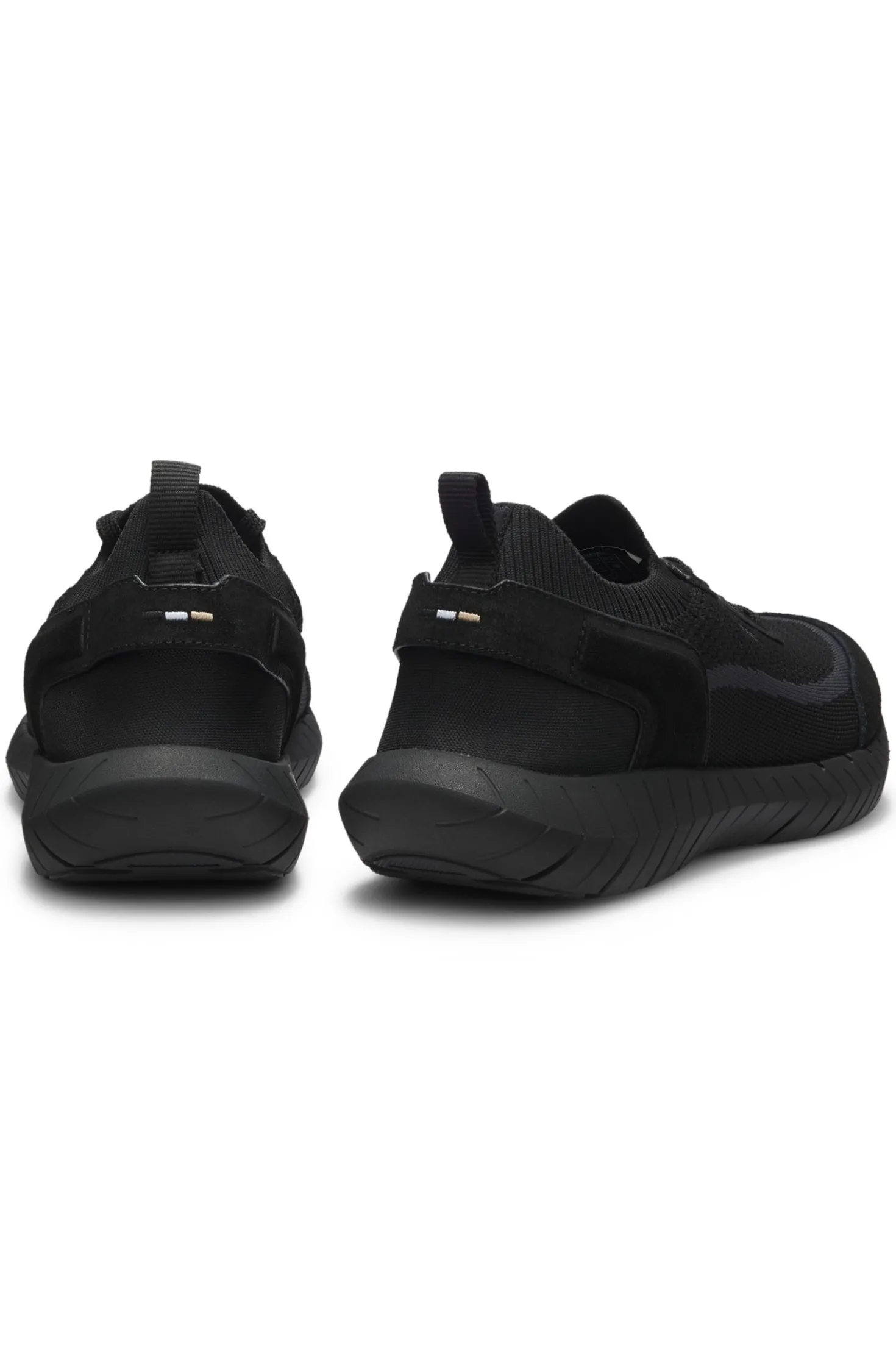 Lace-up suede trainers with a knit sock