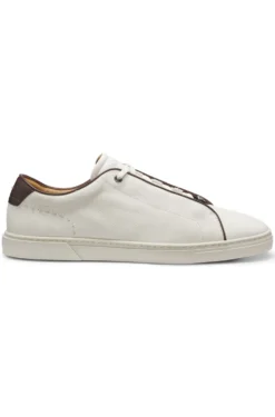 Lace-up trainers in grainy Italian leather