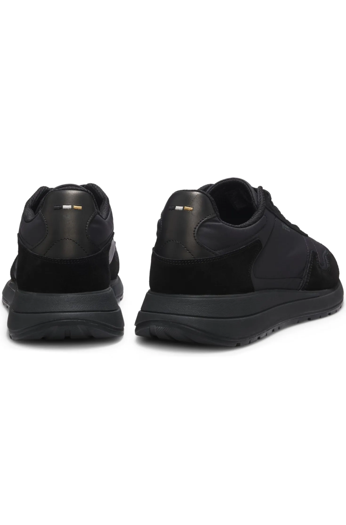 Lace-up trainers in lightweight fabric with suede trims