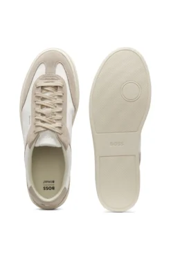 Lace-up trainers with suede trims