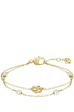 Layered gold-tone bracelet with Double B monogram