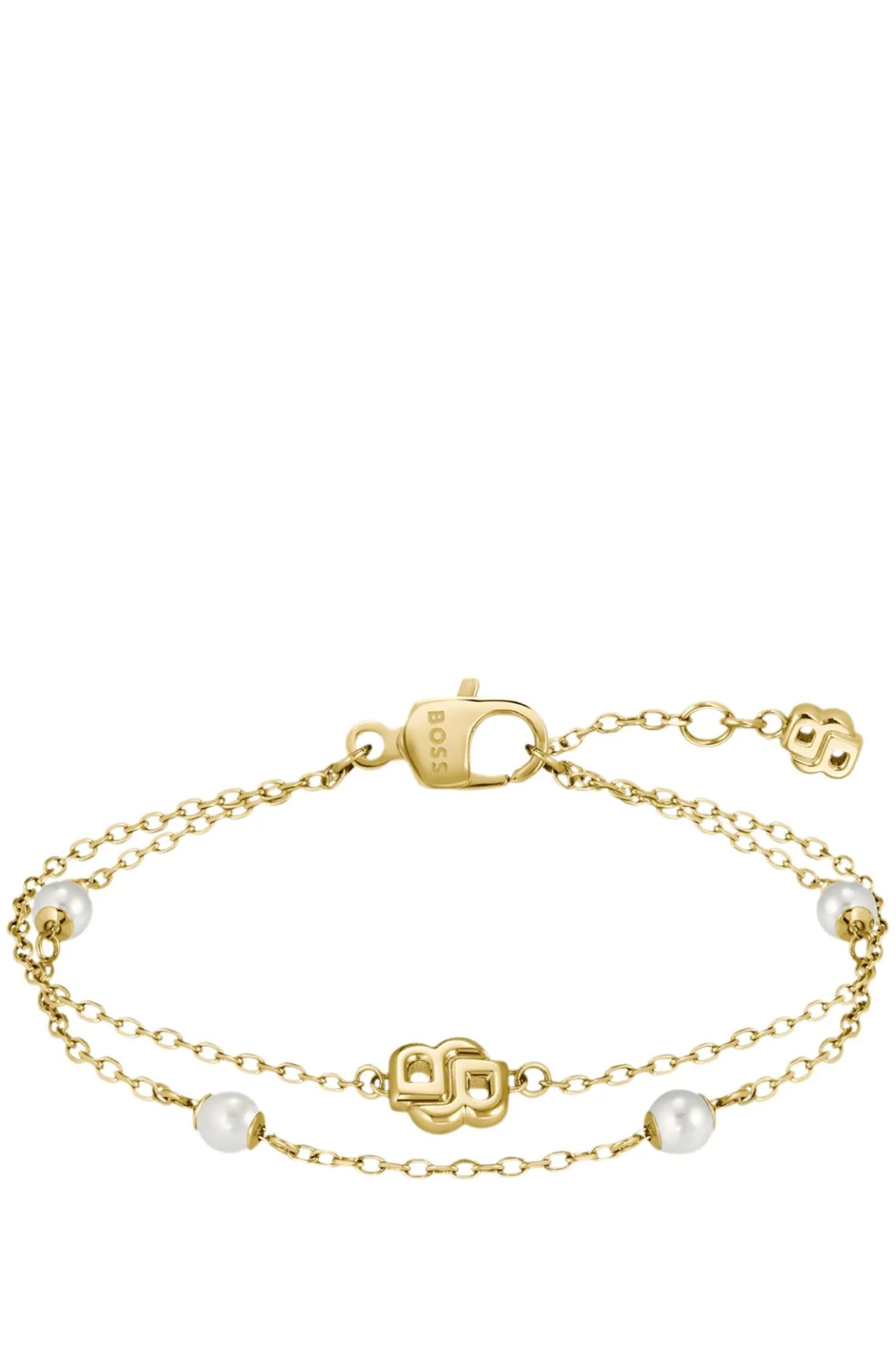 Layered gold-tone bracelet with Double B monogram