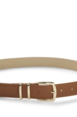 Leather belt with twin metal keeper