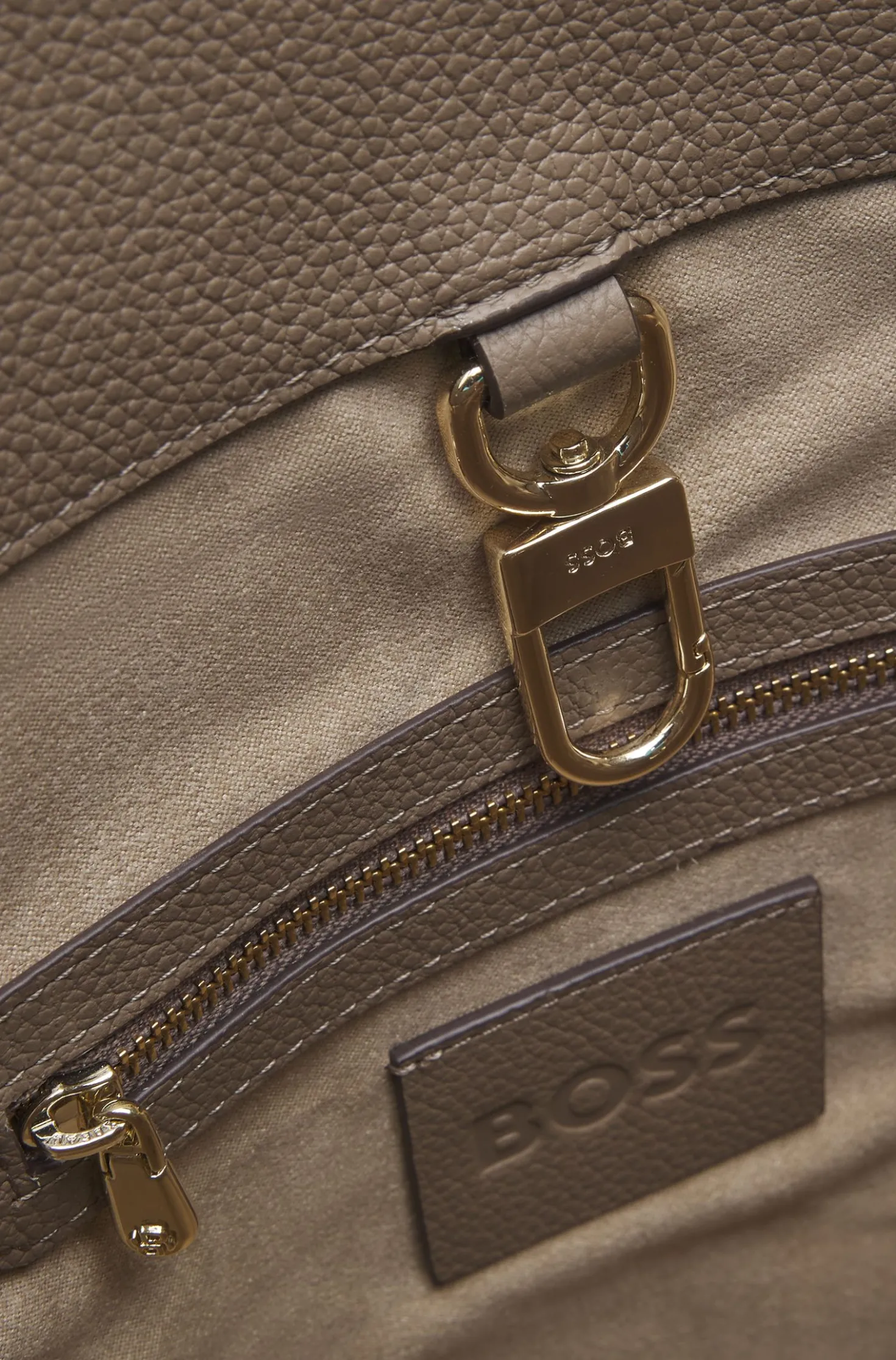 Leather bucket bag with gold-tone hardware