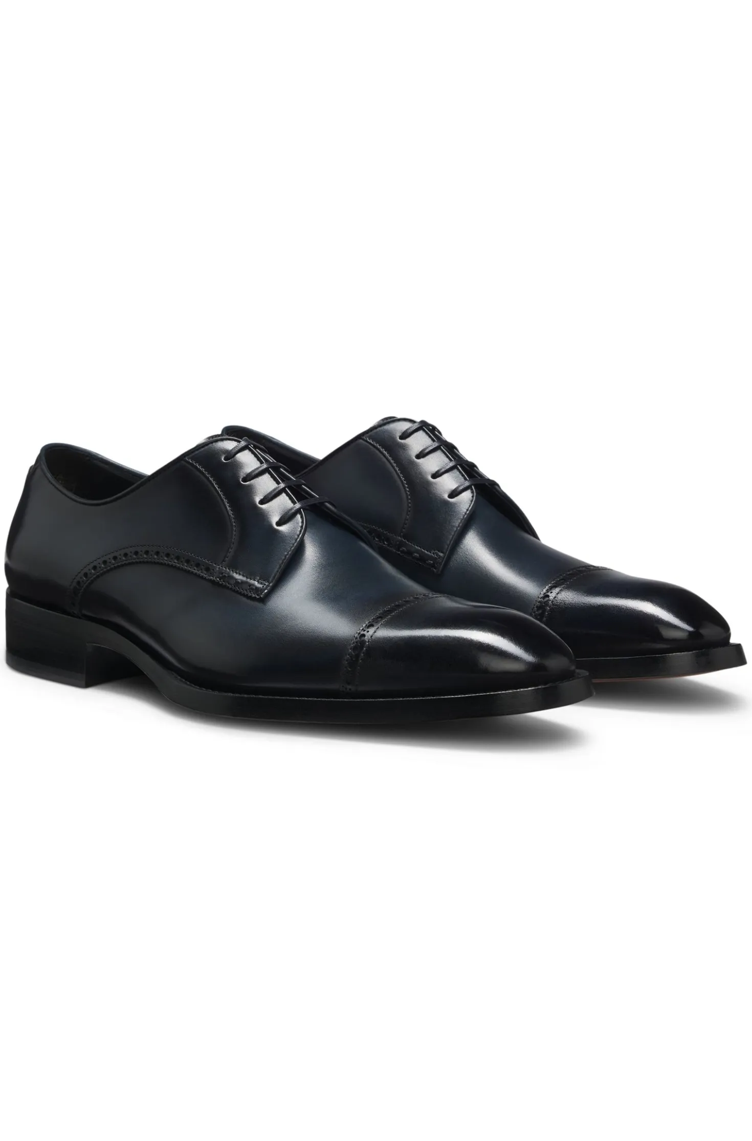 Leather Derby shoes with brogue details