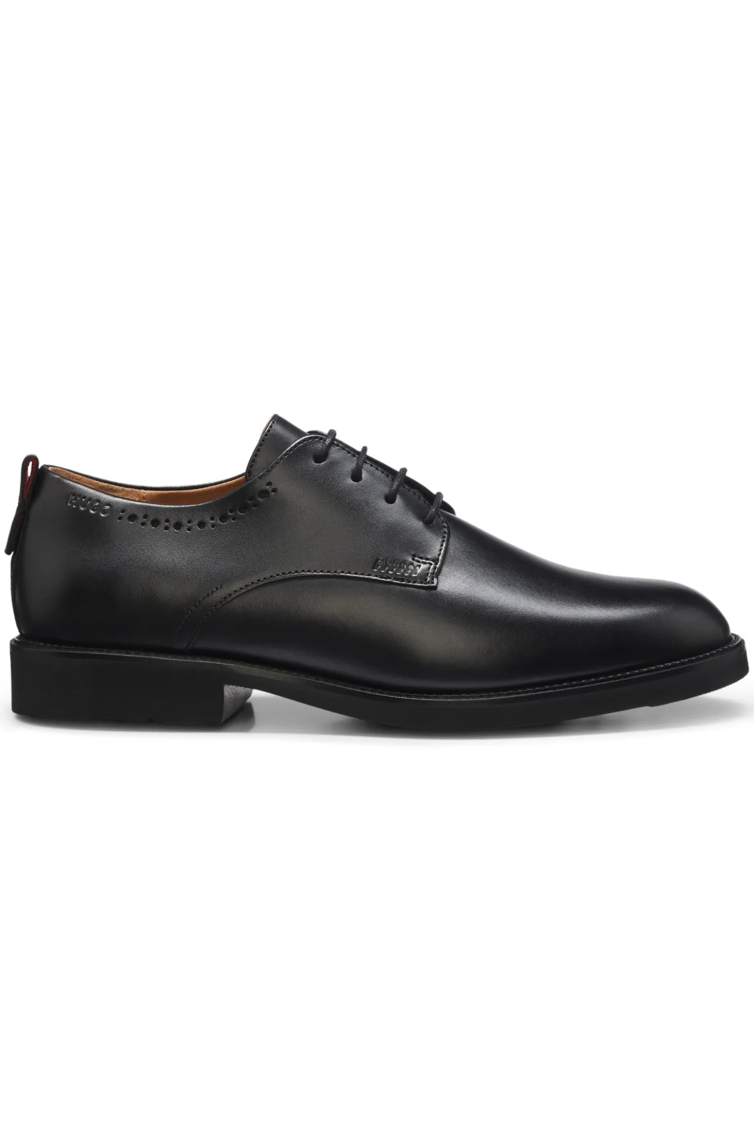 Leather Derby shoes with brogue details