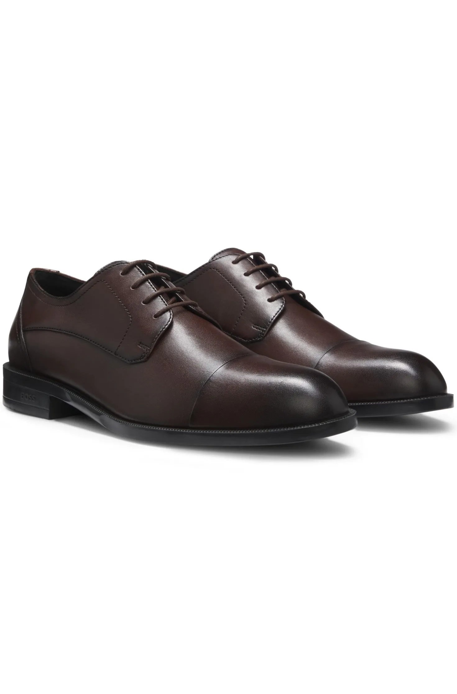 Leather Derby shoes with cap toe