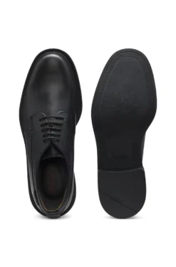 Leather Derby shoes with logo tab