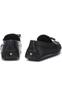 Leather driver moccasins with bow trim