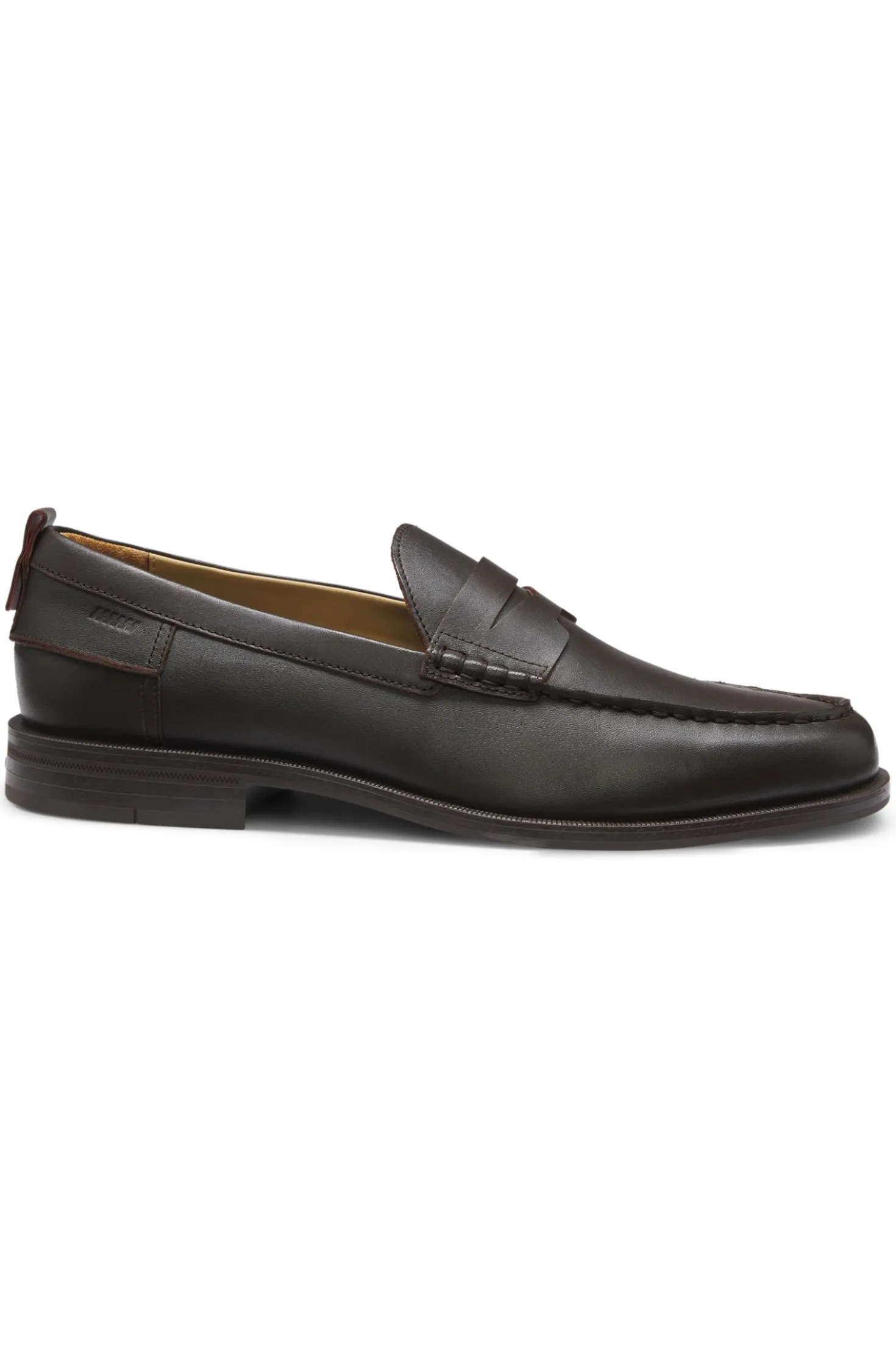 Leather loafers with penny trim