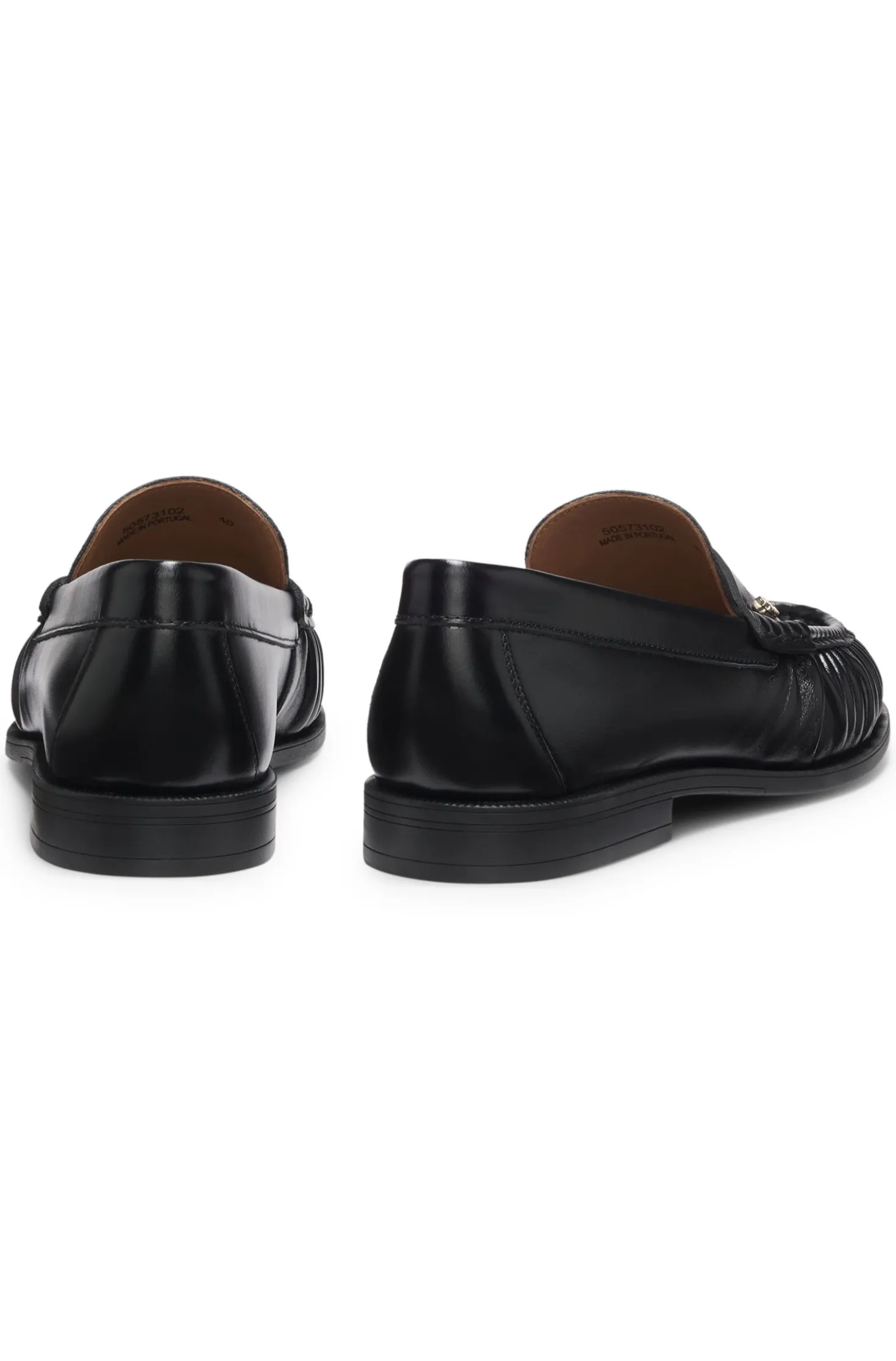 Leather moccasins with Double B monogram