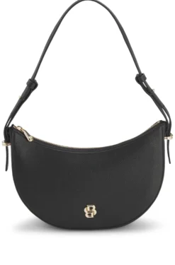 Leather shoulder bag with Double B monogram