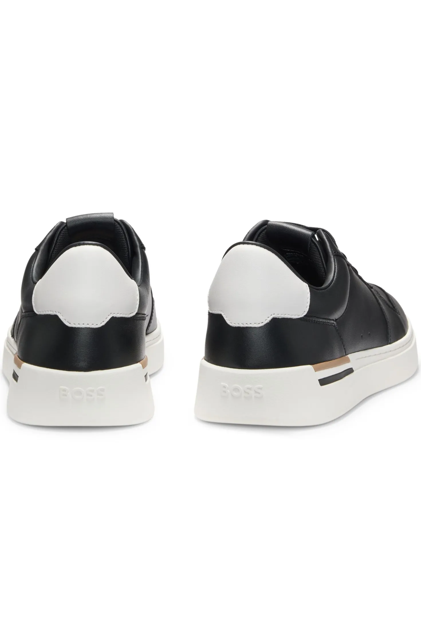 Leather trainers with contrast logos