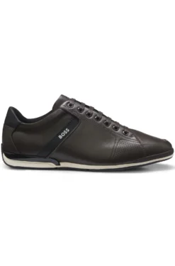 Leather trainers with odour-control lining