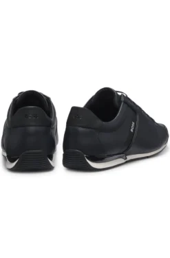 Leather trainers with odour-control lining