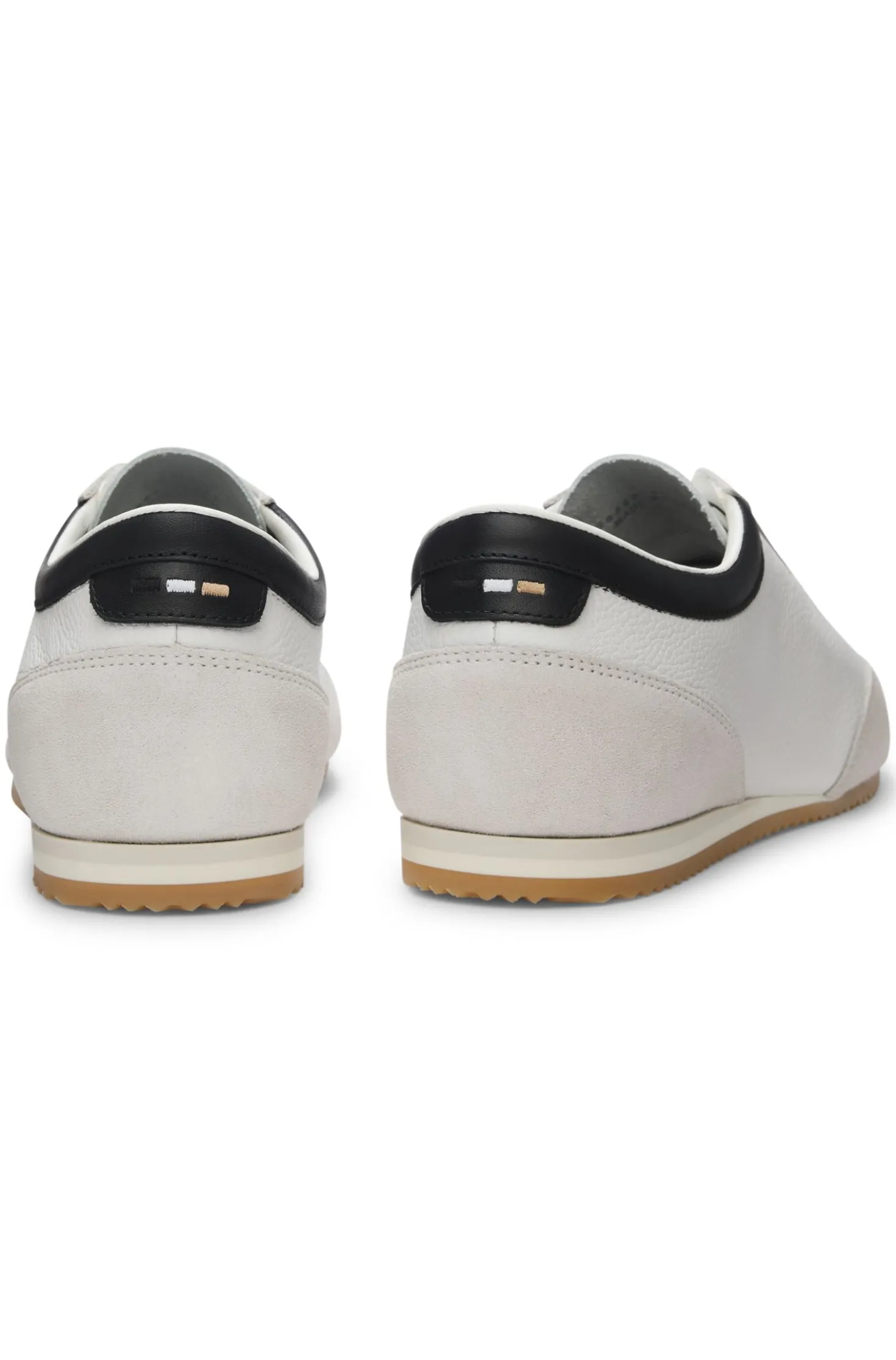 Leather trainers with suede trims