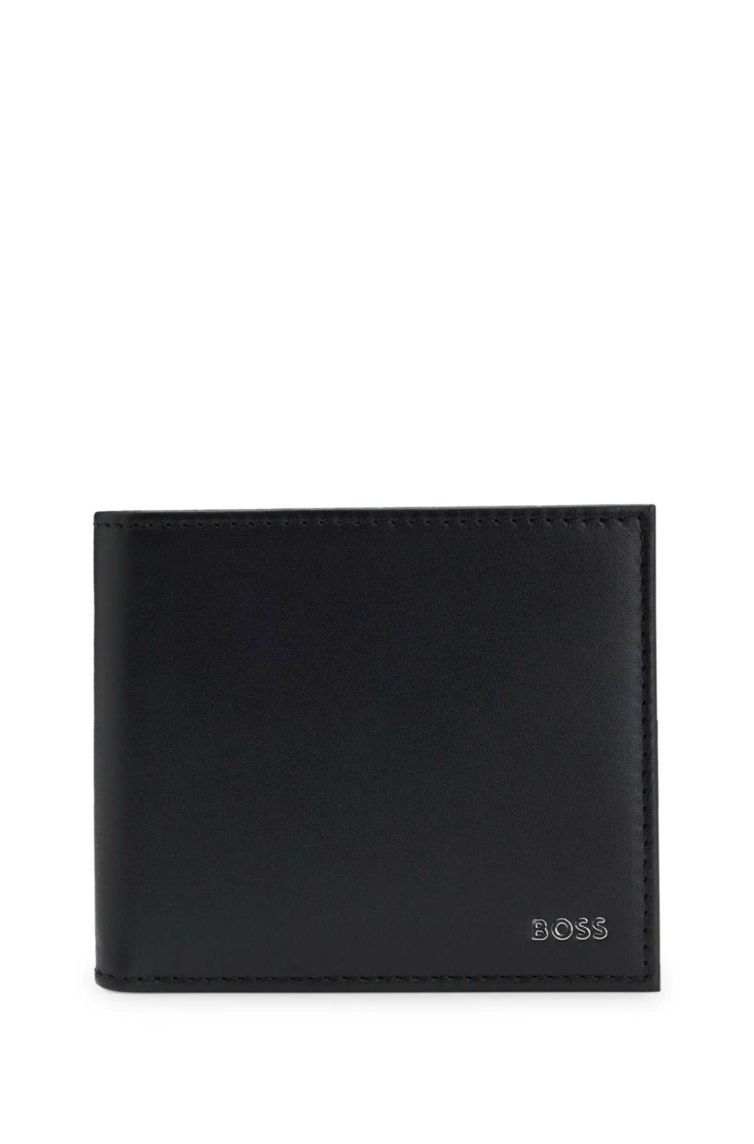 Leather wallet with logo lettering