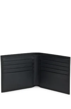 Leather wallet with logo lettering