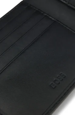 Leather wallet with logo lettering