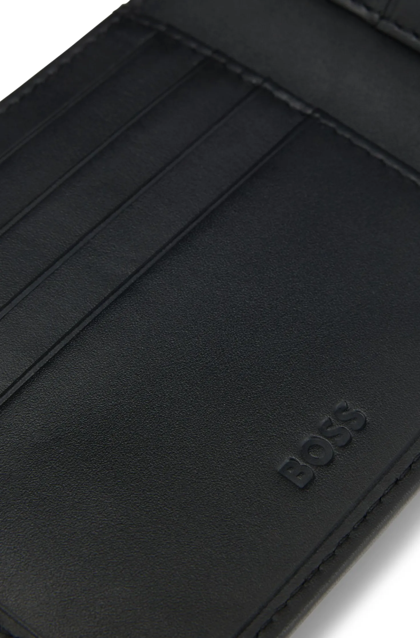 Leather wallet with logo lettering