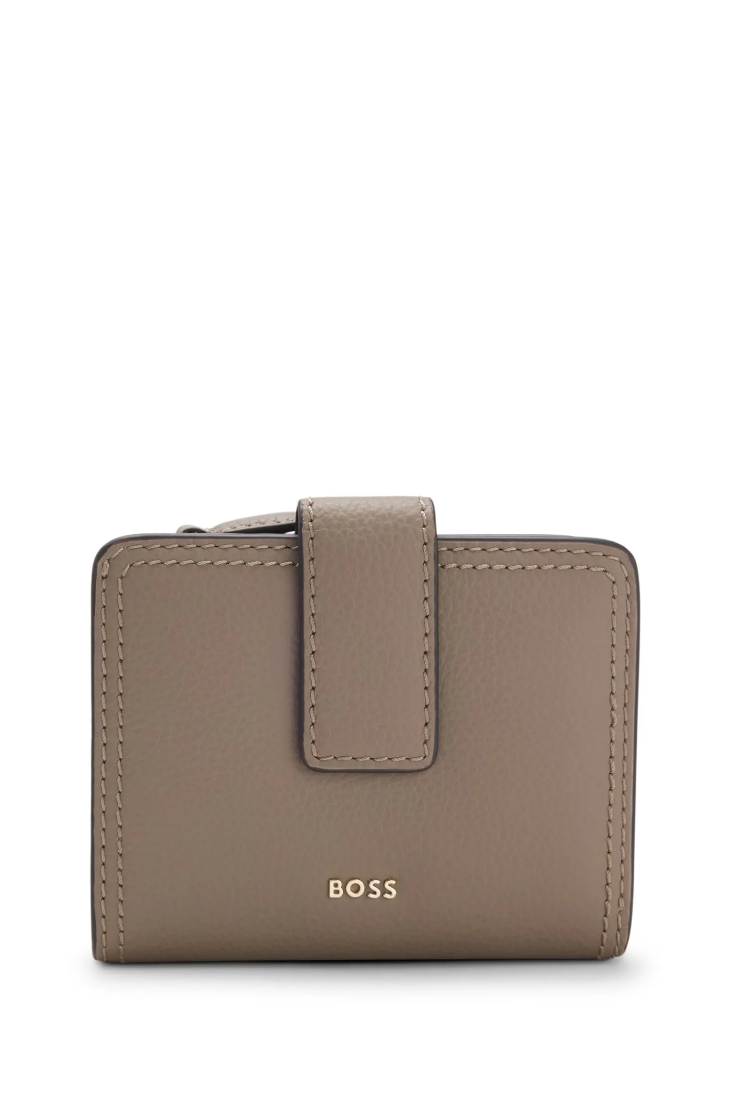 Leather wallet with logo lettering