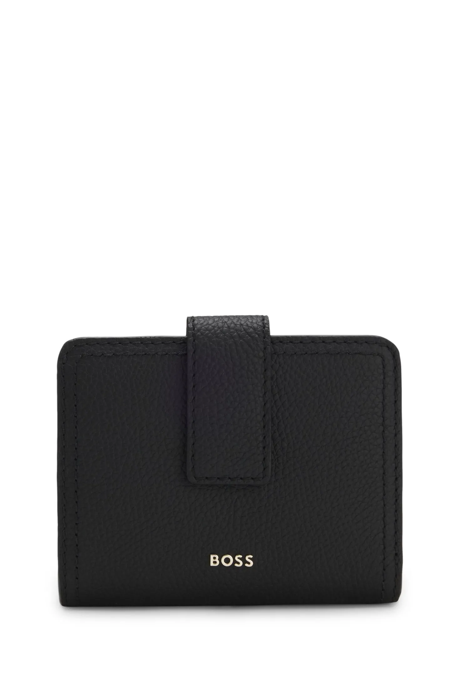 Leather wallet with logo lettering