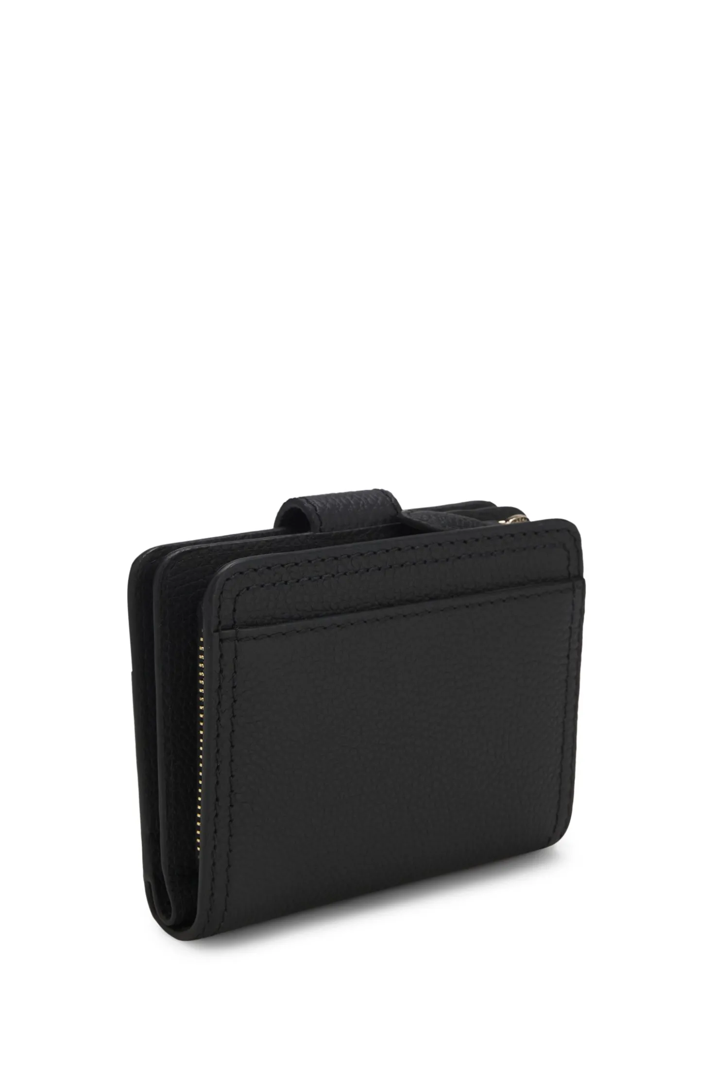 Leather wallet with logo lettering
