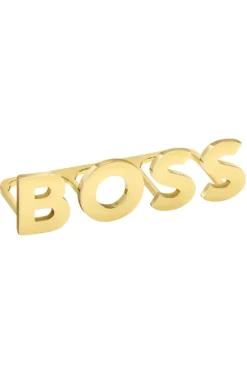Light-gold tone knuckle ring with logo letters