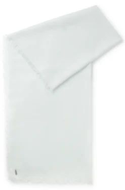 Lightweight wool scarf with fringed trims