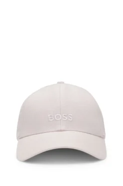 Linen cap with embroidered logo