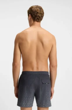 Logo-badge swim shorts with degradé monogram print