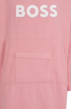Logo beach hoodie in cotton with kangaroo pocket