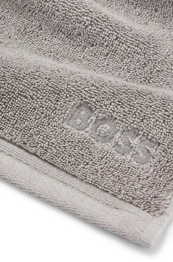 Logo-embroidered face cloth in Aegean cotton