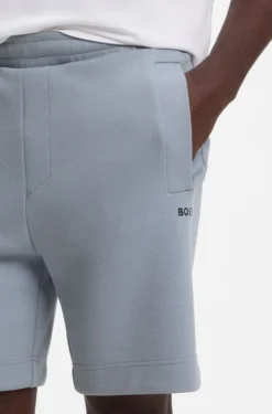 Logo-embroidered shorts in cotton-blend piqué jersey