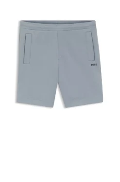 Logo-embroidered shorts in cotton-blend piqué jersey