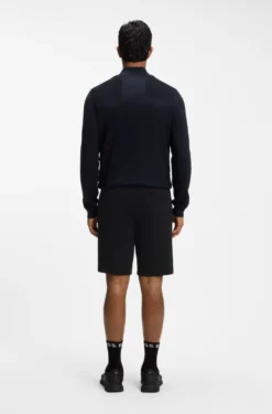 Logo-embroidered shorts in cotton-blend piqué jersey