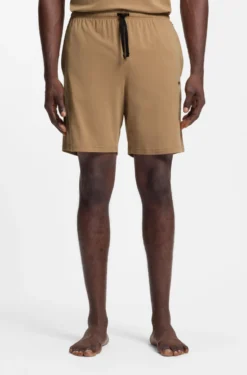 Logo-embroidered shorts in stretch cotton