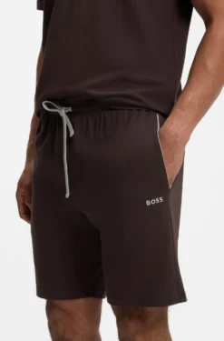 Logo-embroidered shorts in stretch cotton
