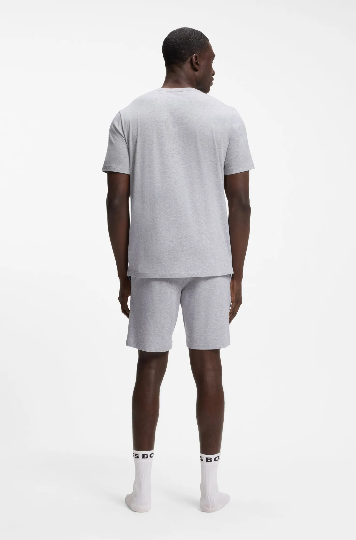 Logo-embroidered T-shirt in stretch cotton