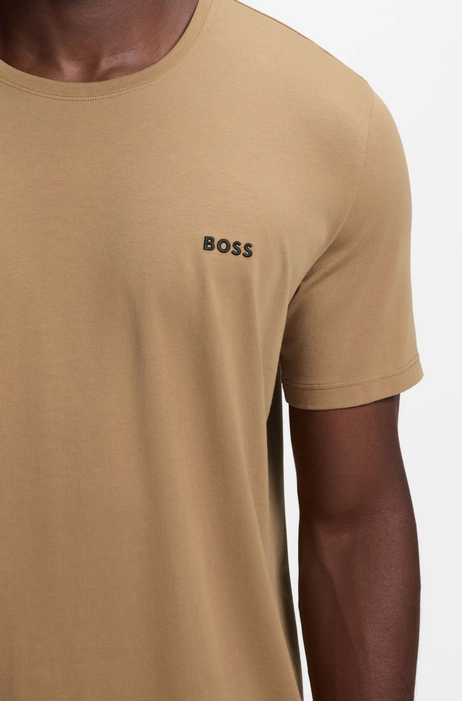 Logo-embroidered T-shirt in stretch cotton