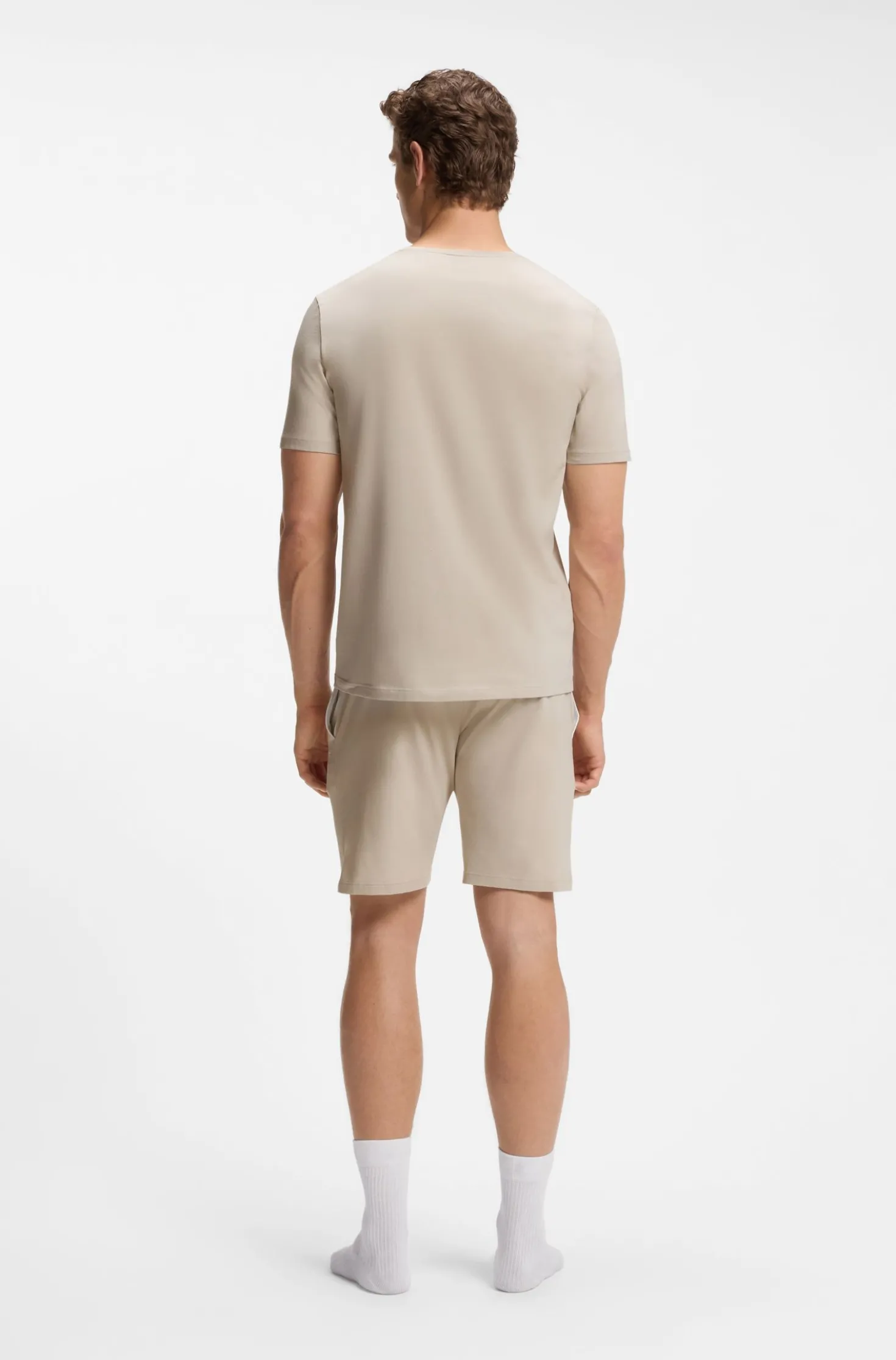 Logo-embroidered T-shirt in stretch cotton