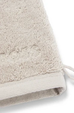 Logo-embroidered wash mitt in Aegean cotton