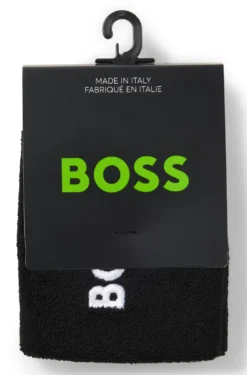 Logo-embroidered wristband pair in cotton-blend terry