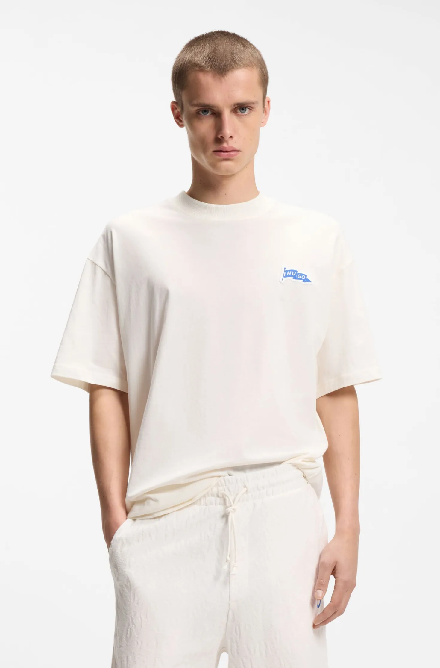 Logo-flag T-shirt in cotton jersey