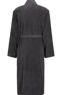 Logo-lapel dressing gown in long-fibre cotton