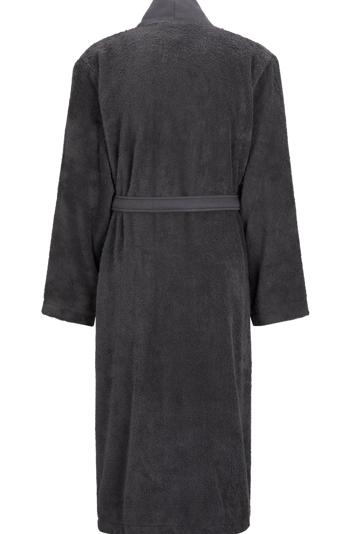 Logo-lapel dressing gown in long-fibre cotton
