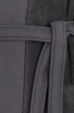Logo-lapel dressing gown in long-fibre cotton